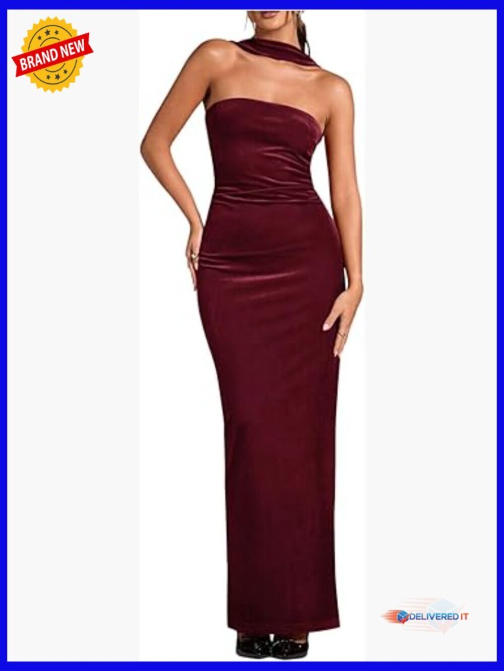 Strapless Halter Maxi Velvet Dress Sleeveless Bodycon Cocktail Formal
